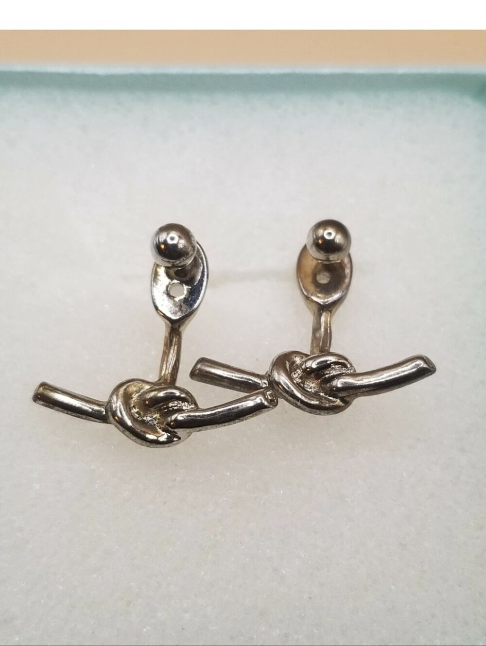 Adjustable Silver Tone Anchor/Knot Earrings